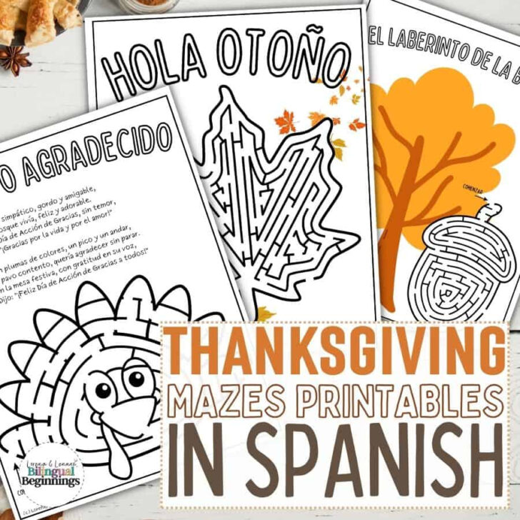 Printable Spanish Thanksgiving Worksheets