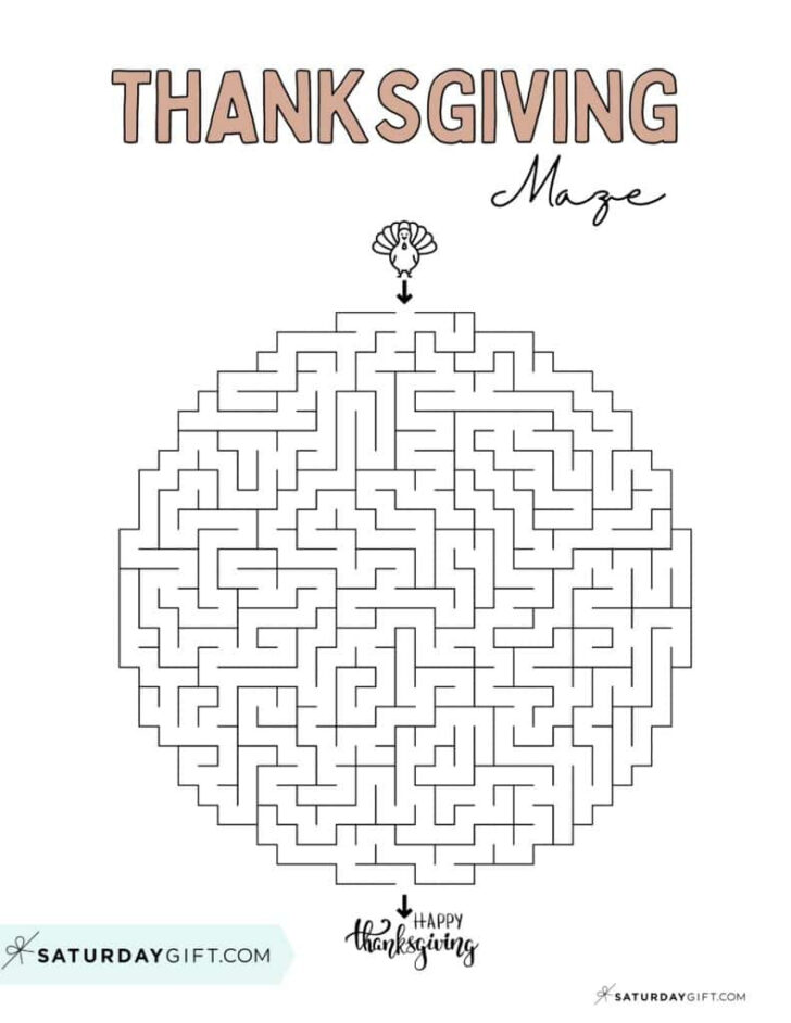 Printable Thanksgiving Mazes