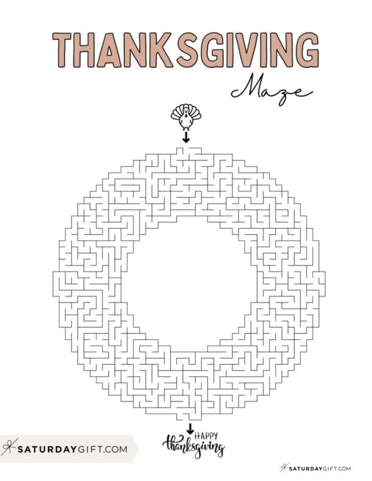 Thanksgiving Printable Mazes