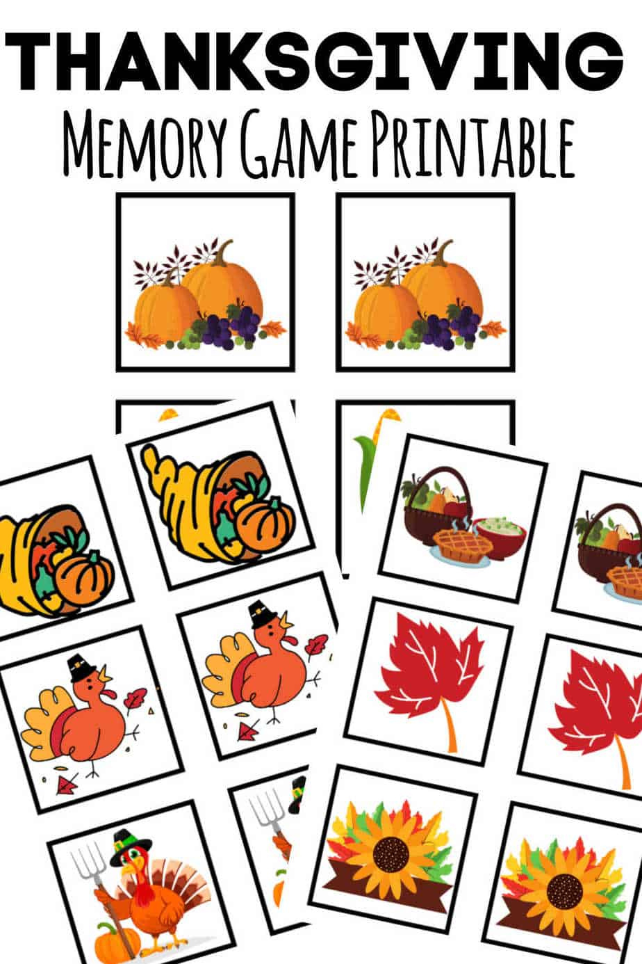 Thanksgiving Memory Game • The Best Kids Crafts And Activities regarding Thanksgiving Memory Game Printable