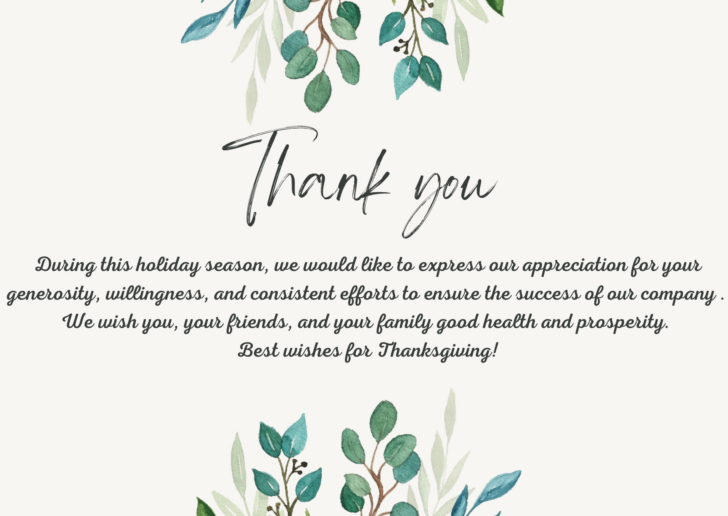 Thanksgiving Cards Messages For Employees