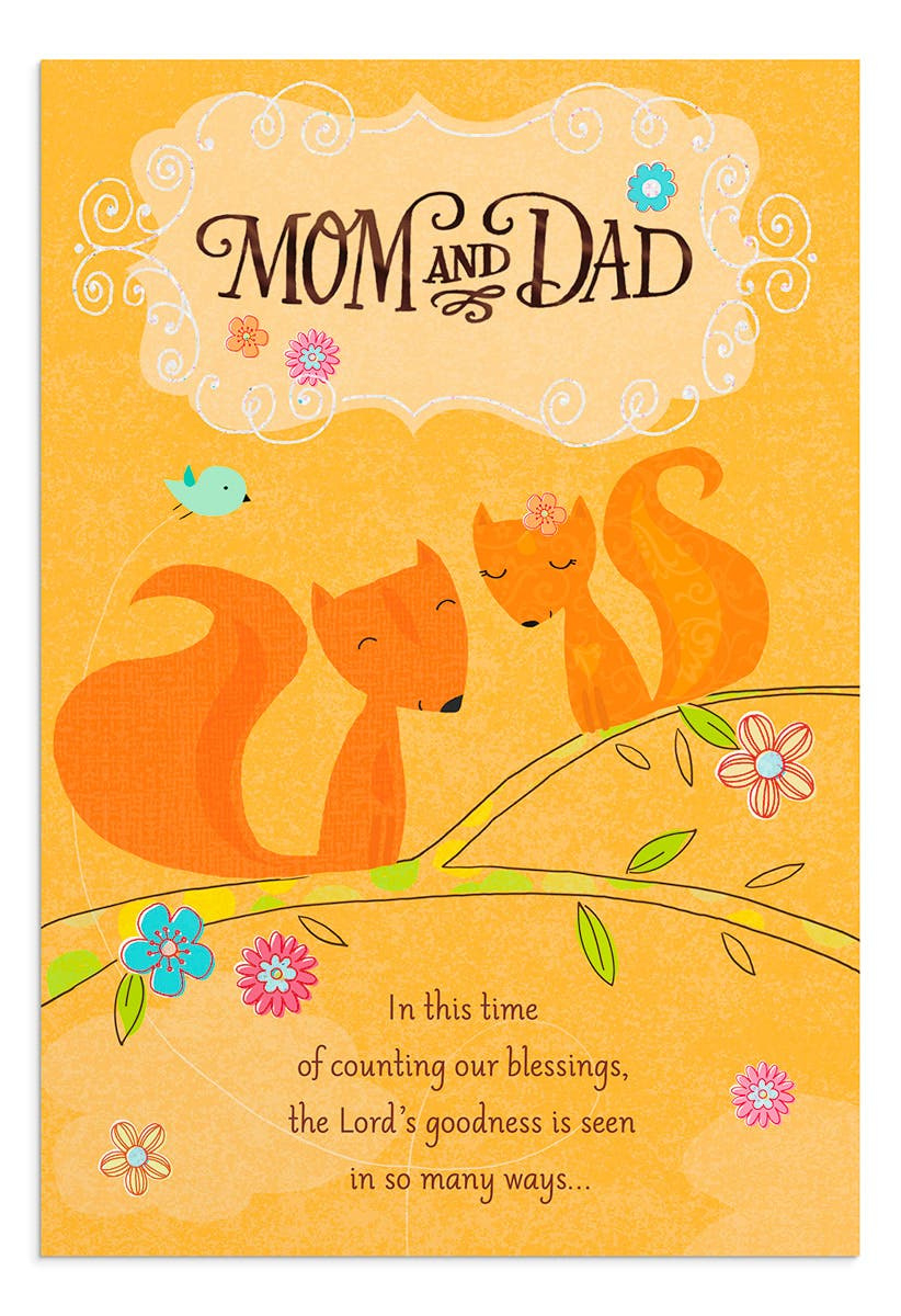 Thanksgiving - Mom And Dad - 1 Premium Card within Thanksgiving Cards For Parents