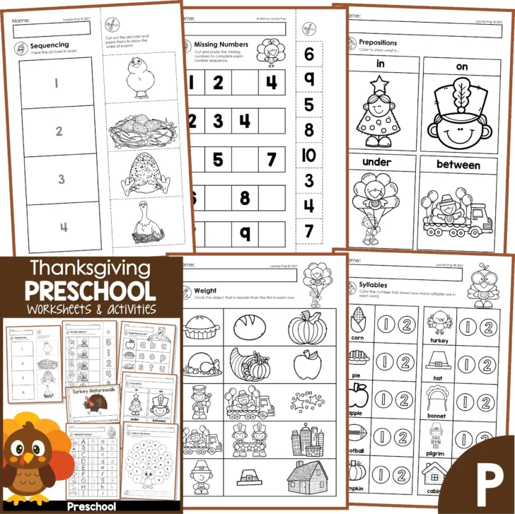 Thanksgiving Worksheets For Preschoolers Free