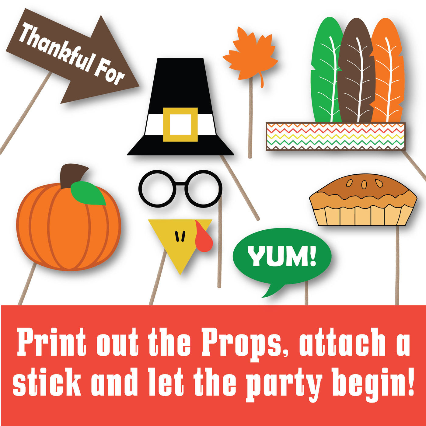 Thanksgiving Photo Booth Props - Svg Cut Files - Dxf - Png - Jpeg in Free Printable Thanksgiving Photo Booth Props