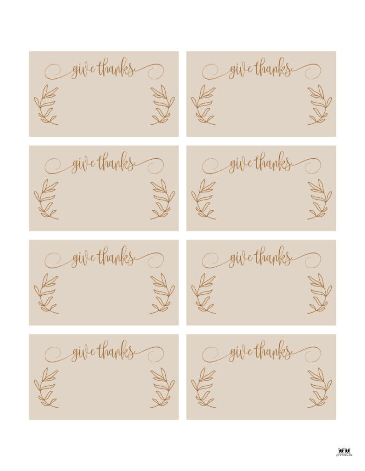 Free Editable Thanksgiving Place Cards