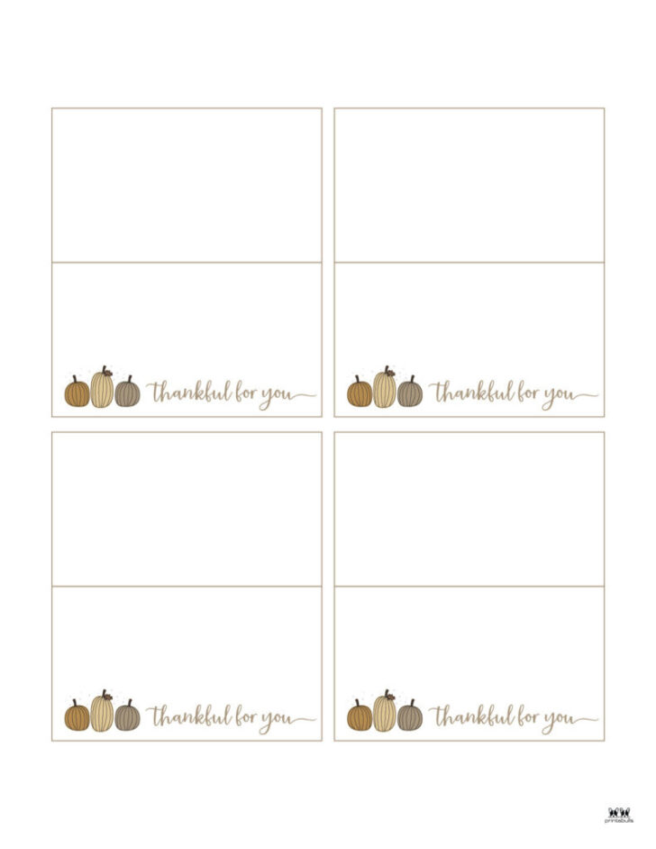 Thanksgiving Place Cards Template