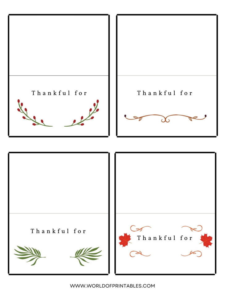 Template For Thanksgiving Place Cards