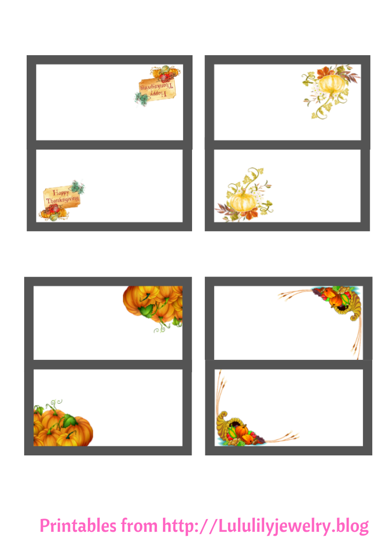 Thanksgiving Place Cards, Printable Set - Lululily Blog for Thanksgiving Printable Name Tags