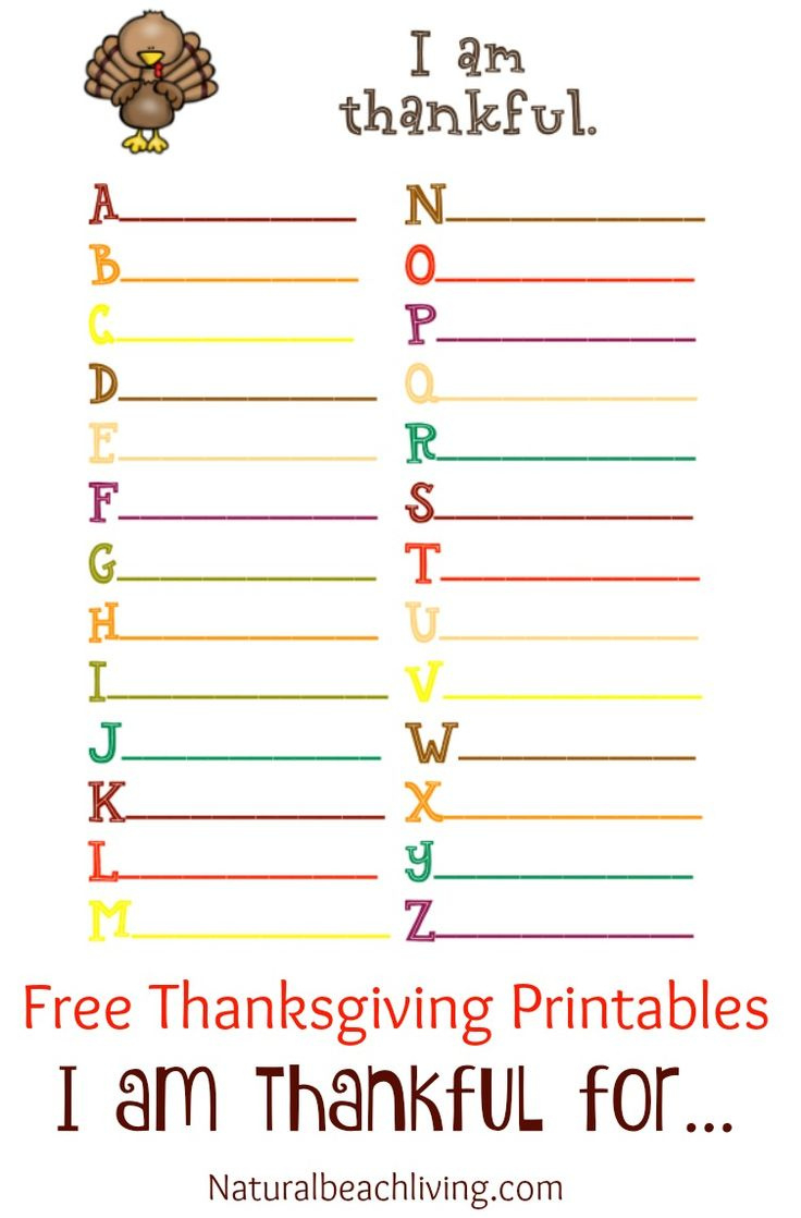 Thanksgiving Printables For Kids - Natural Beach Living | Frases regarding Pinterest Thanksgiving Worksheets