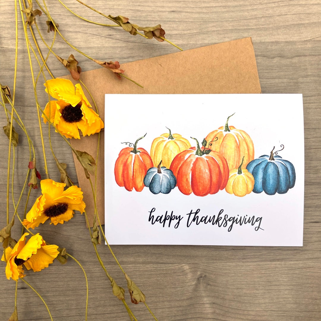 Thanksgiving Pumpkin Card, Thanksgiving Watercolor Cards, Autumn with regard to Thanksgiving Watercolor Cards