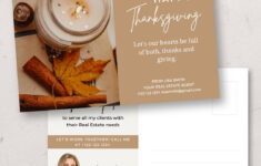 Thanksgiving Real Estate Farming, Realtor Fall Postcard, Real in Real Estate Thanksgiving Cards