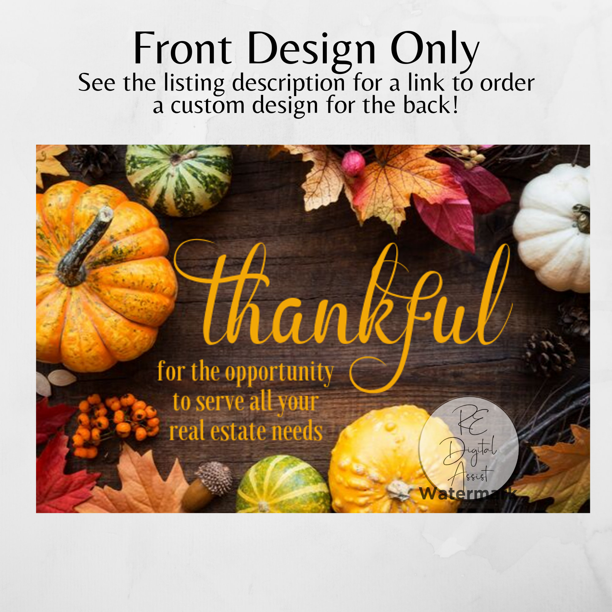 Thanksgiving Real Estate Postcard Front, Thankful November Pop inside Real Estate Thanksgiving Cards