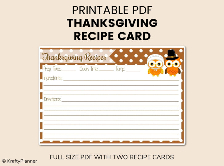 Thanksgiving Recipe Cards