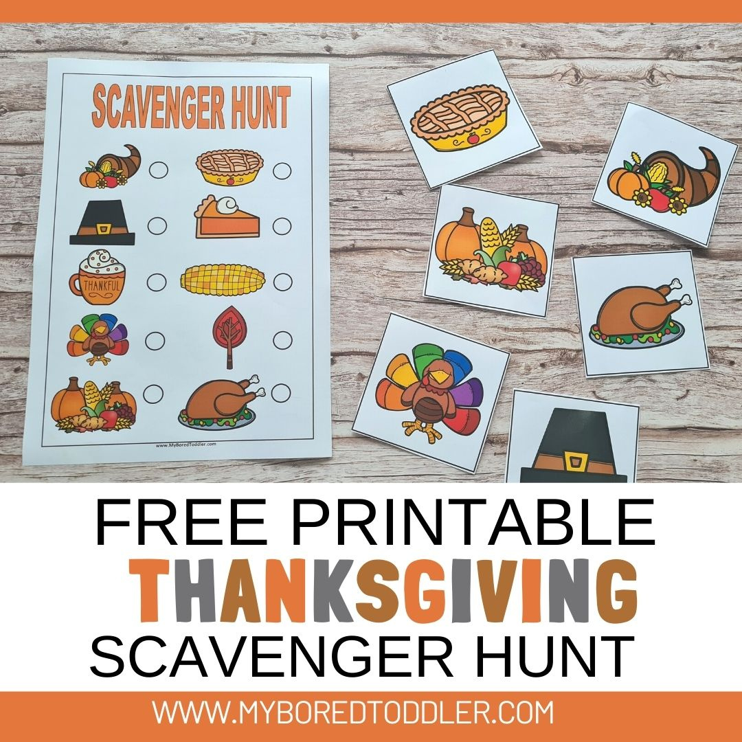 Thanksgiving Scavenger Hunt For Toddlers - Free Printable - with Free Printable Thanksgiving Scavenger Hunt