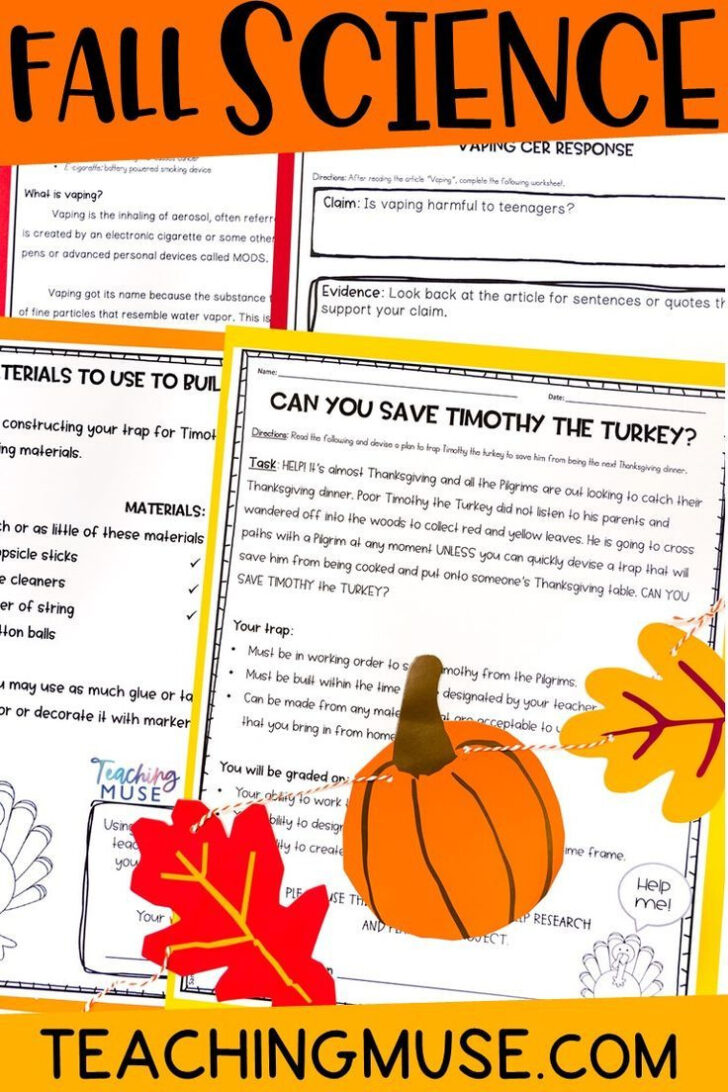 Thanksgiving Science Worksheet