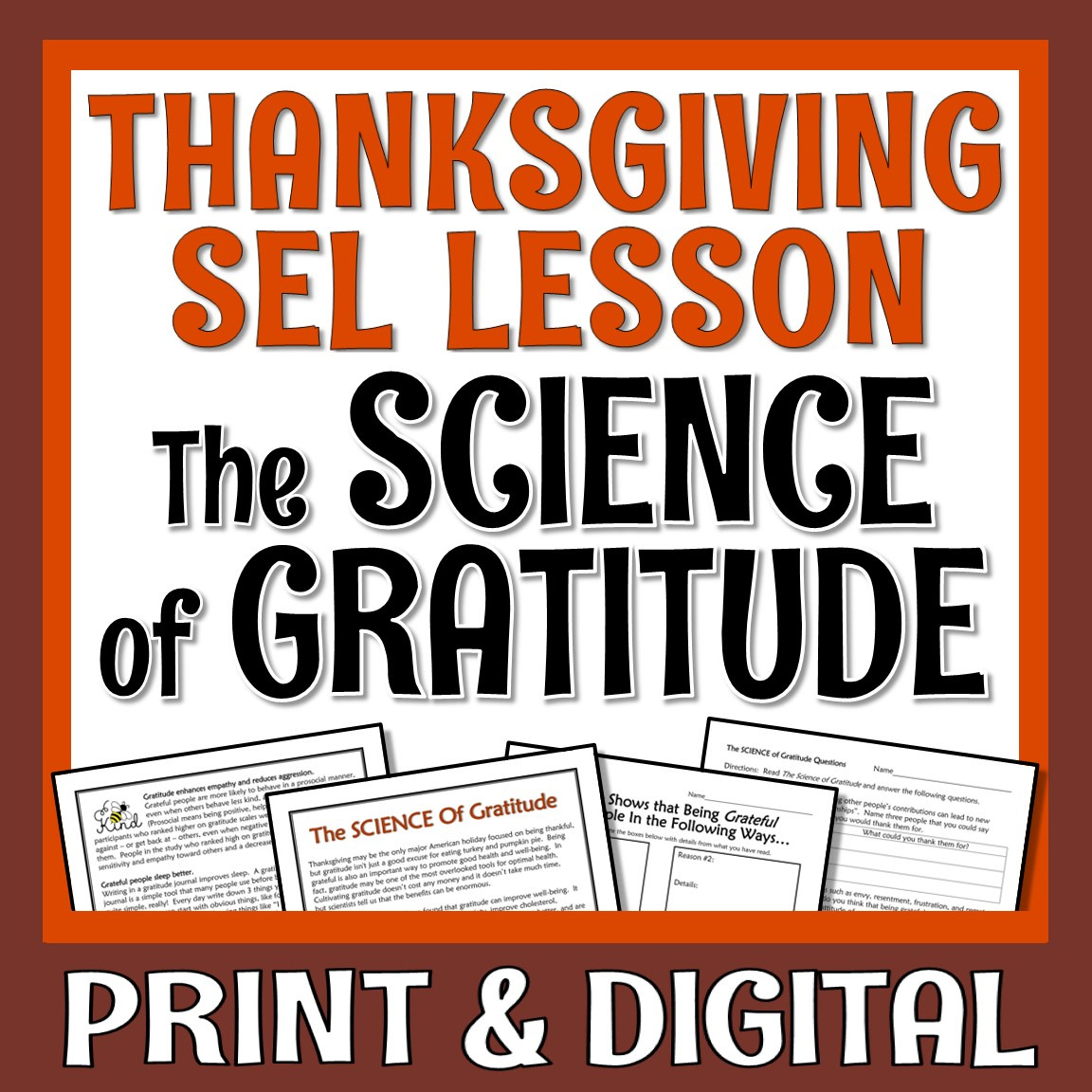 Thanksgiving Science Reading: The Science Of Gratitude - Flying intended for The Science of Thanksgiving Worksheet