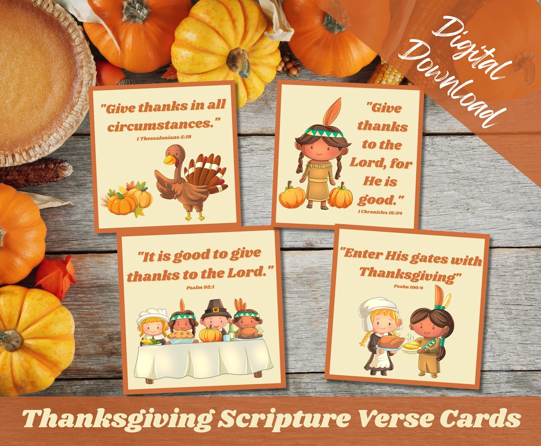 Thanksgiving Scripture Verse Cards, Printable First Thanksgiving inside Cards Verses For Thanksgiving