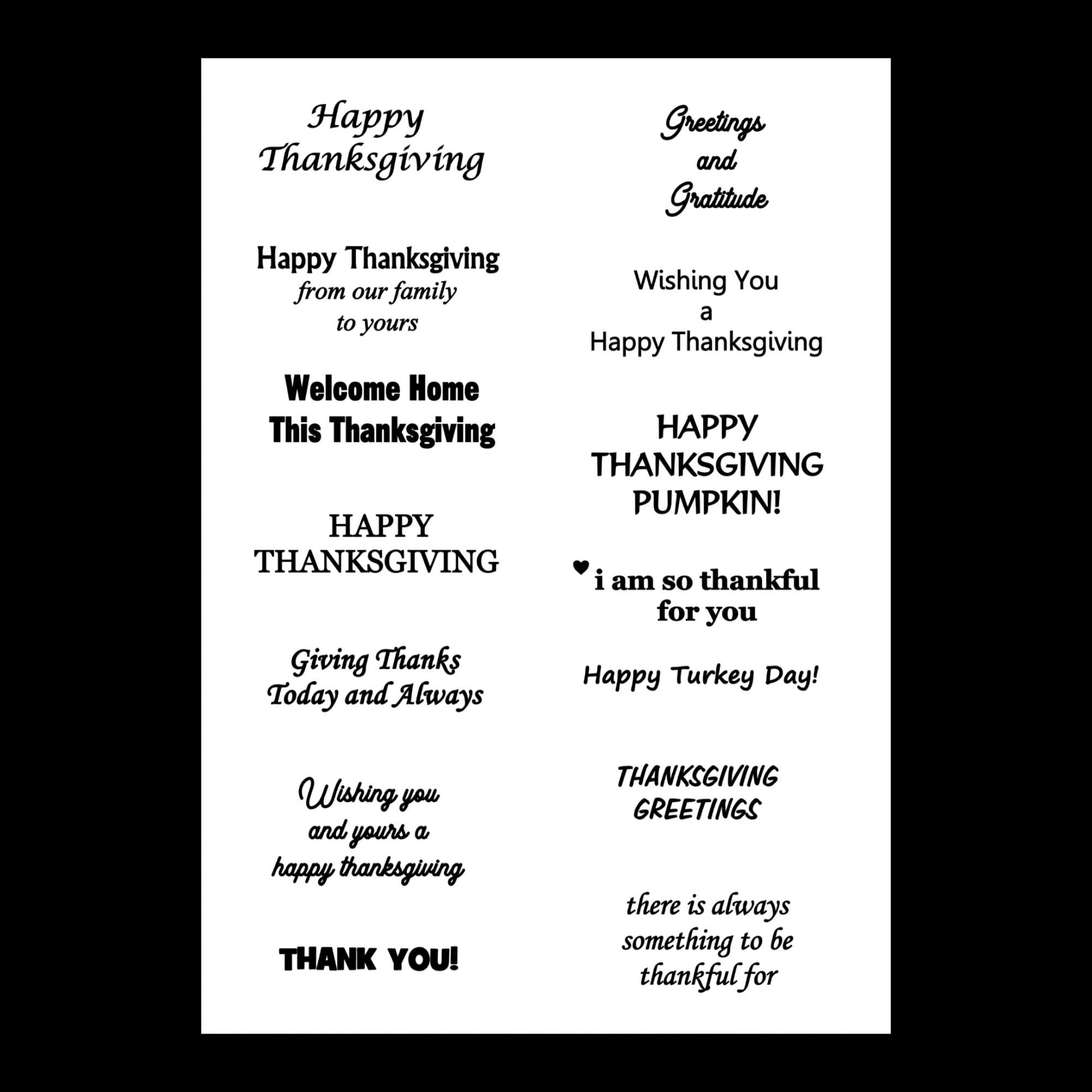 Thanksgiving Sentiments Digital Sheet, Thanksgiving Words And regarding Sentiments For Thanksgiving Cards