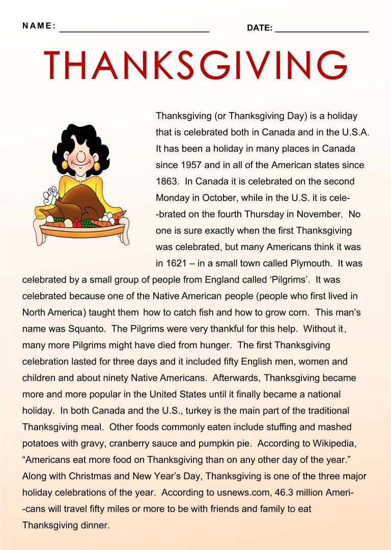 Thanksgiving Story - 13 Free Pdf Printables | Printablee for The Real Story Of Thanksgiving Worksheet