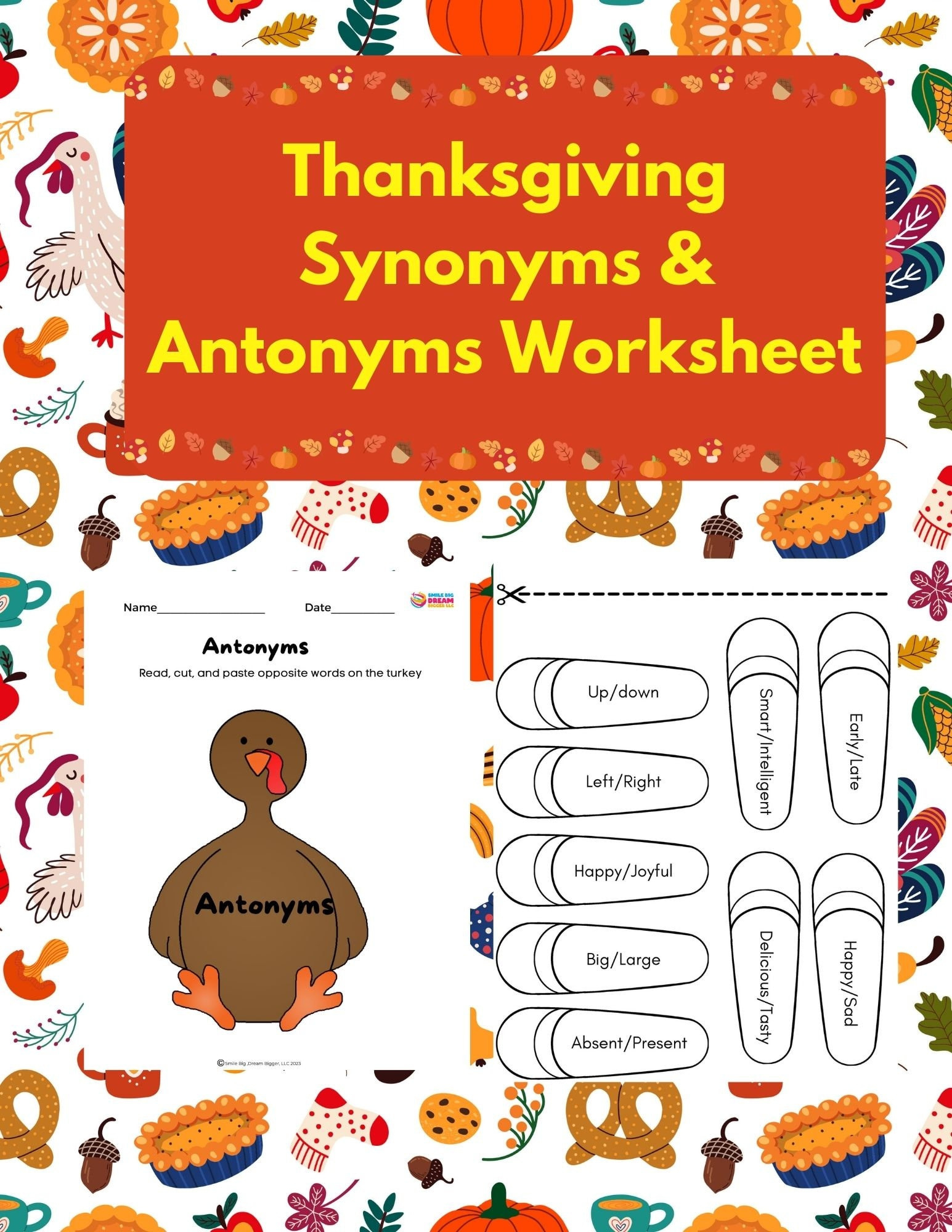 Thanksgiving Synonyms &amp;amp; Antonyms Worksheet Turkey Activities For within Thanksgiving Synonyms And Antonyms Worksheet