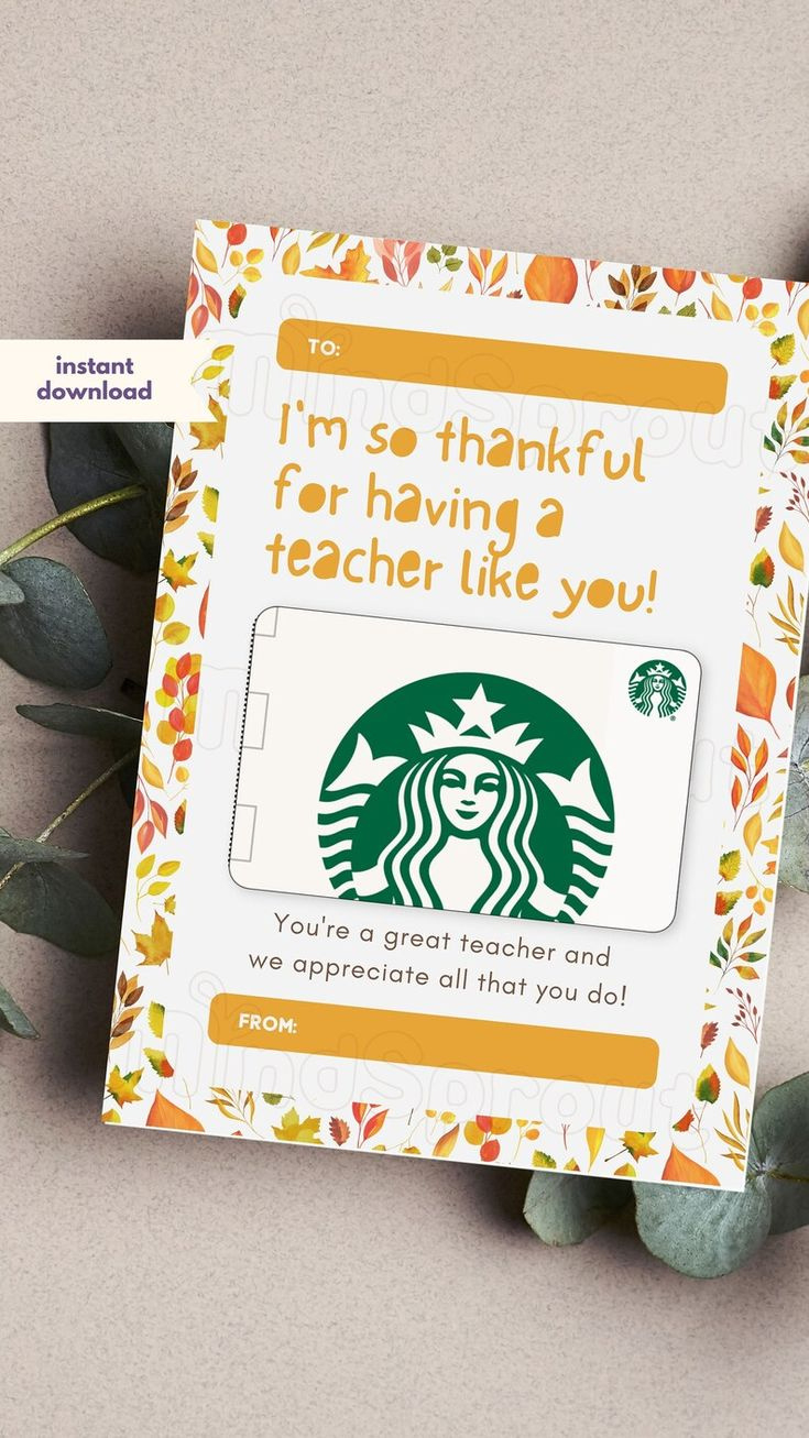 Thanksgiving Teacher Gift Card Holder Gift For Teacher Coffee Gift with regard to Target Thanksgiving Gift Cards