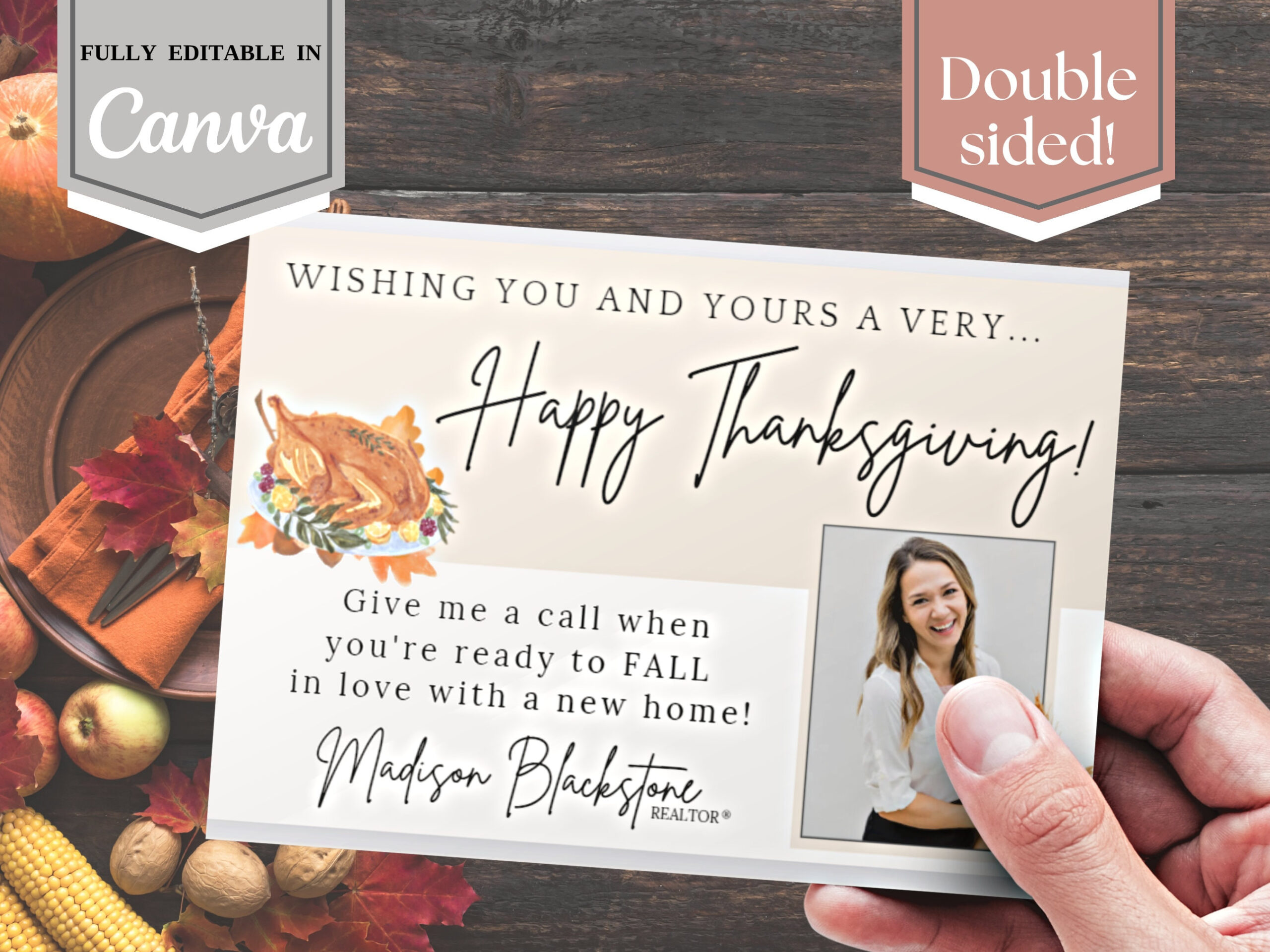 Thanksgiving Theme Real Estate Postcard Marketing Realtors &amp;amp; Real for Thanksgiving Cards From Realtors