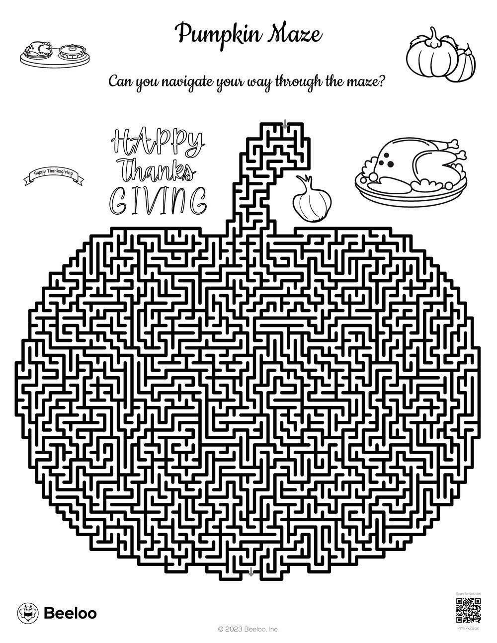 Thanksgiving-Themed Mazes • Beeloo Printable Crafts And Activities regarding Thanksgiving Mazes Printable