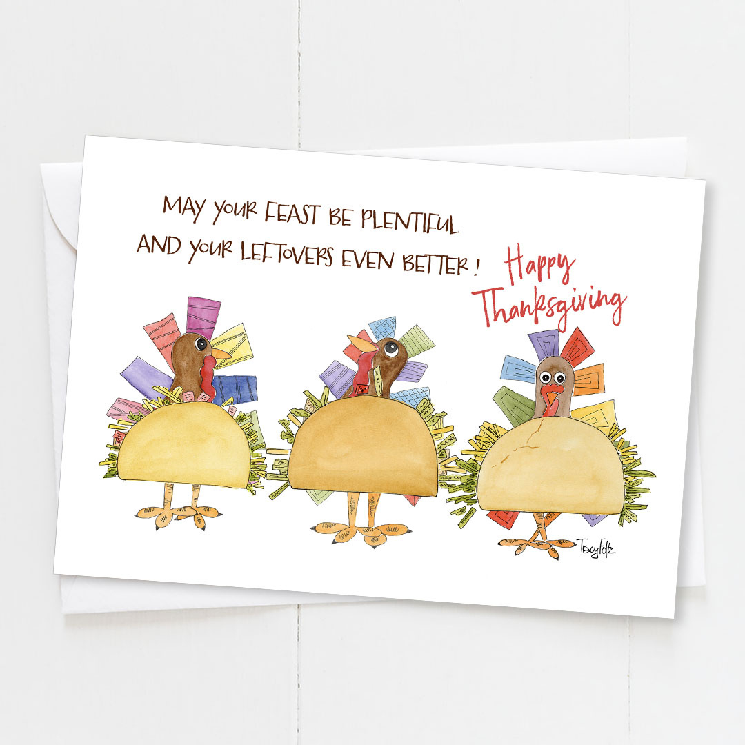 Thanksgiving Turkey Tacos | Thanksgiving Card - Zinnia Sky Studio intended for Happy Thanksgiving Cards Funny