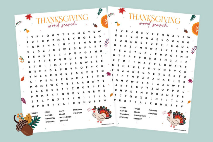 Free Printable Thanksgiving Word Search