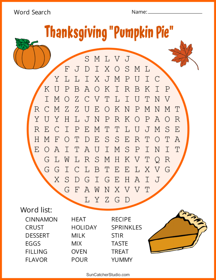 Difficult Thanksgiving Word Search Printable