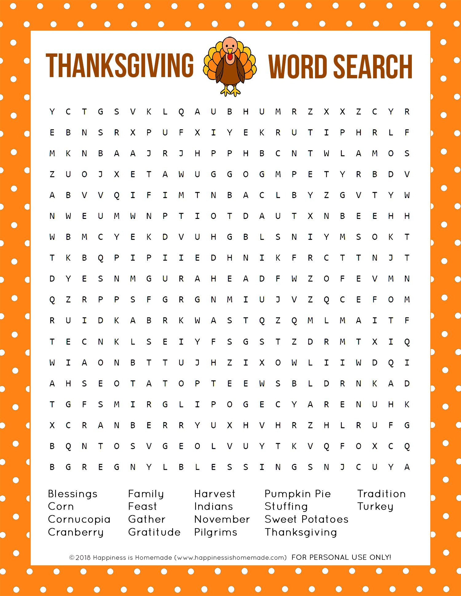 Thanksgiving Word Search Printable regarding Thanksgiving Word Search Worksheets