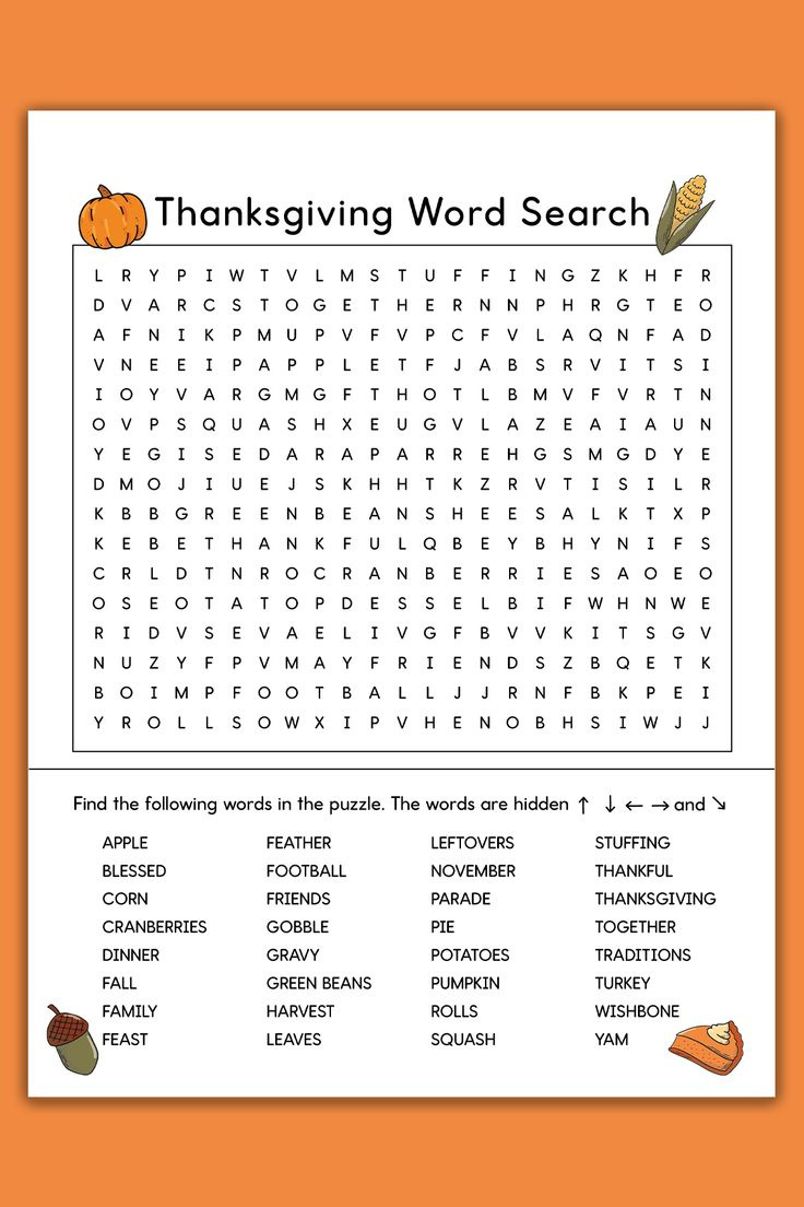 Thanksgiving Word Search Printable Set - 3 Varying Levels Of pertaining to Thanksgiving Printable Word Search