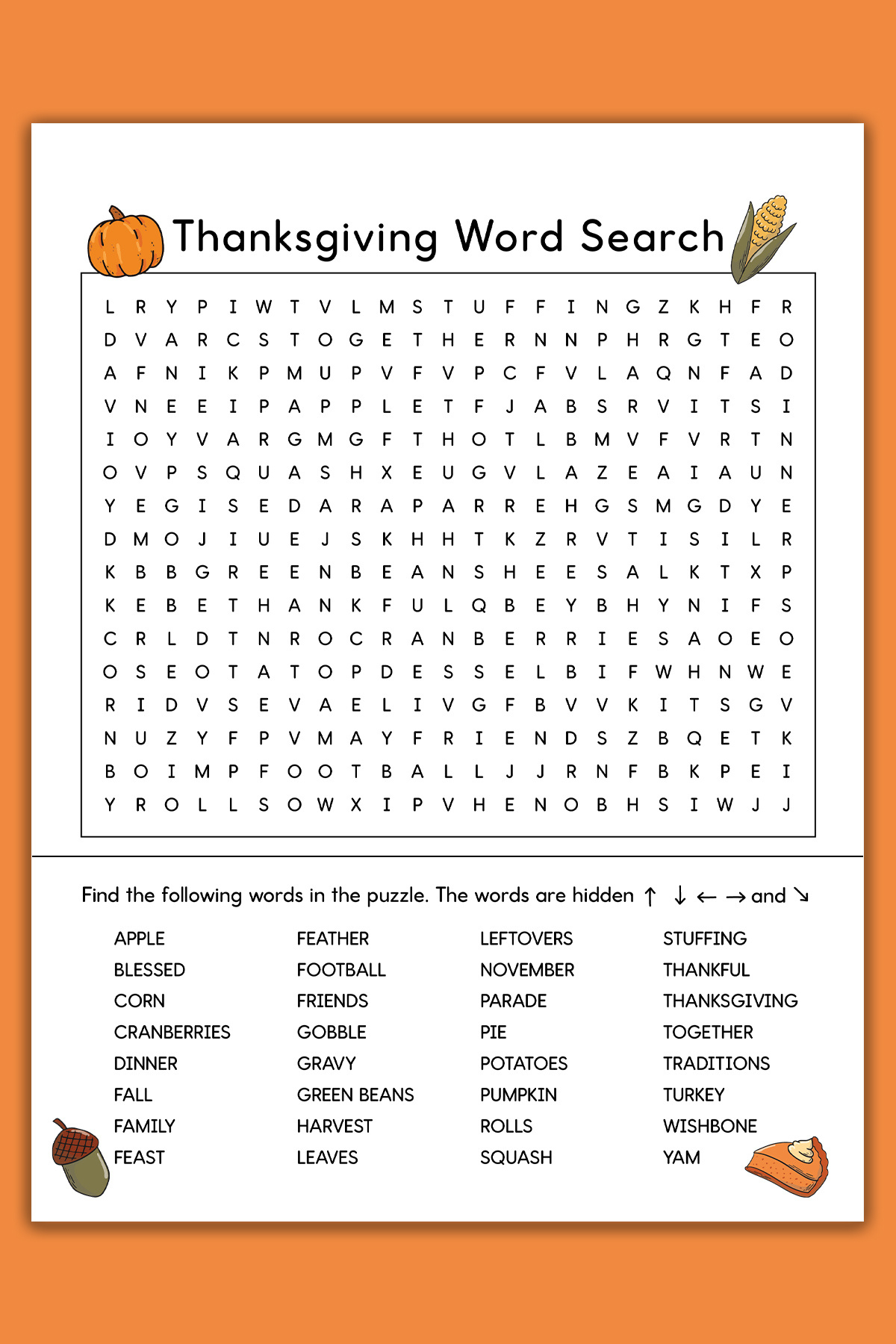 Thanksgiving Word Search Printable Set - 3 Varying Levels Of with Hard Thanksgiving Word Search Printable