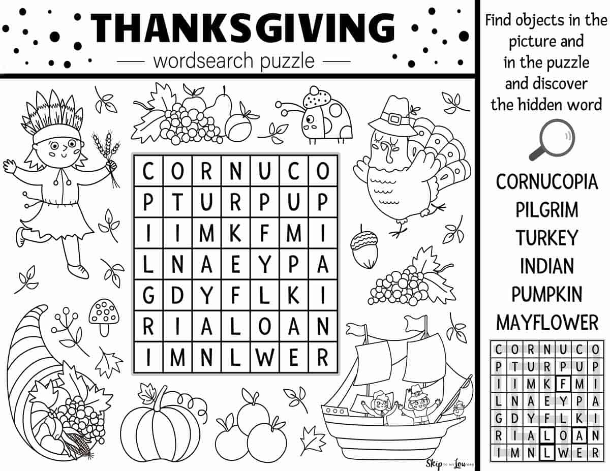 Thanksgiving Word Search | Skip To My Lou regarding Super Teacher Worksheets Thanksgiving Word Search Answers