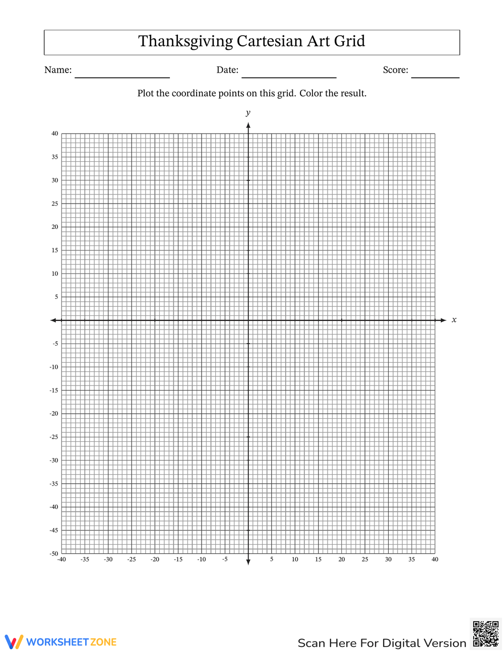 Thanksgiving Worksheets 2024 within Plotting Points Thanksgiving Worksheet