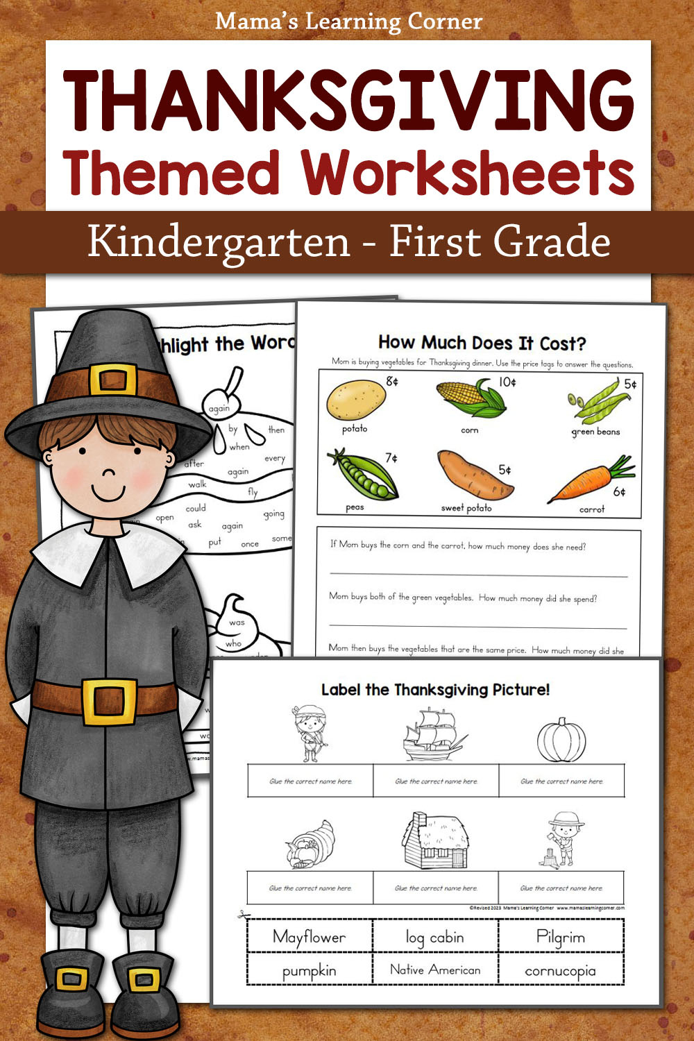 Thanksgiving Worksheets For Kindergarten And First Grade - Mamas in First Grade Thanksgiving Worksheets