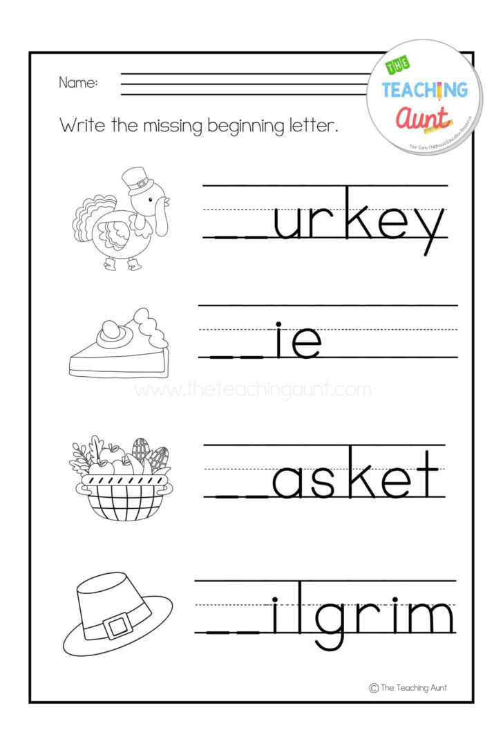 Free Thanksgiving Preschool Printables