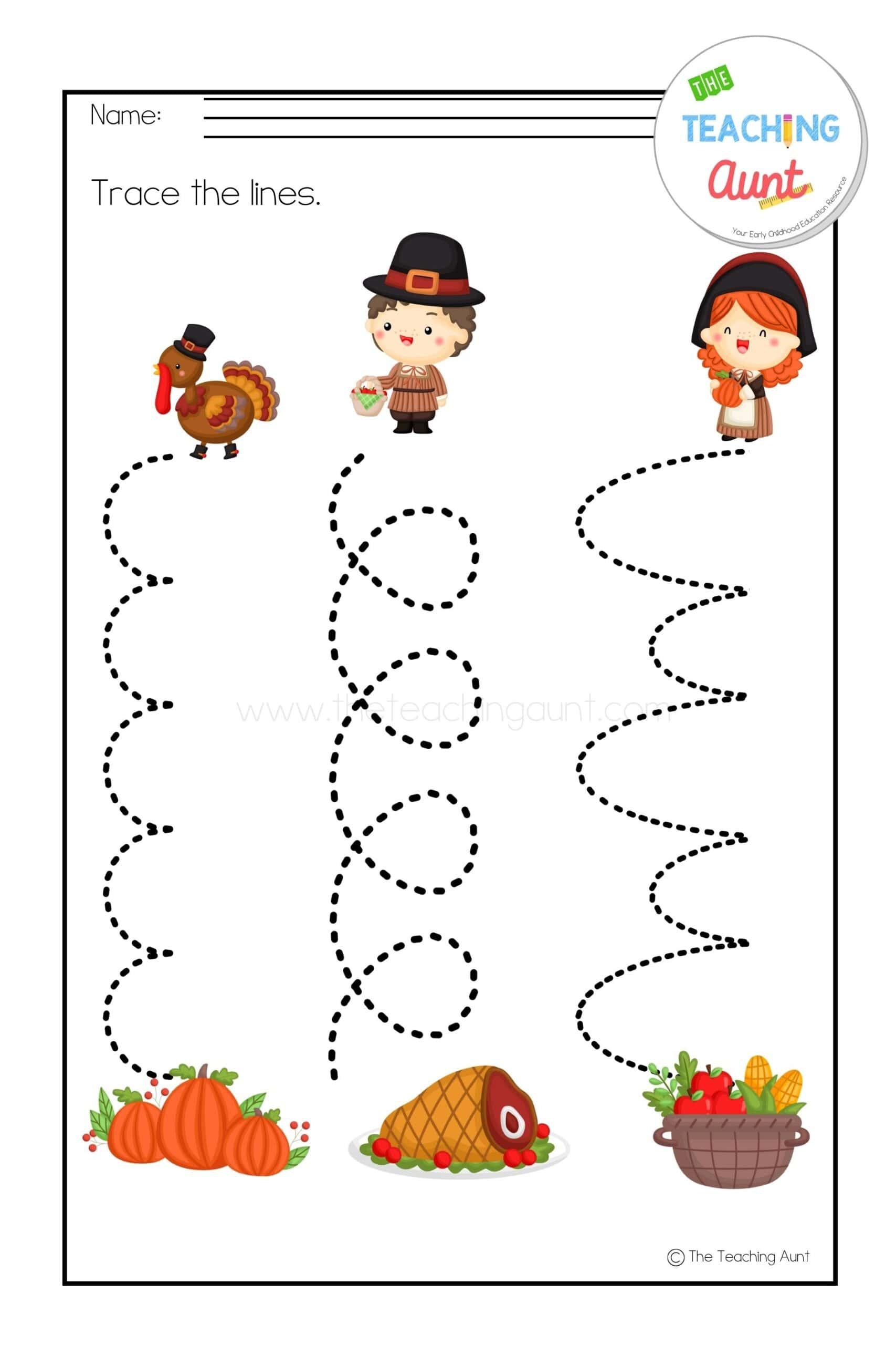 Thanksgiving Worksheets For Preschool - The Teaching Aunt pertaining to Thanksgiving Worksheet For Preschool