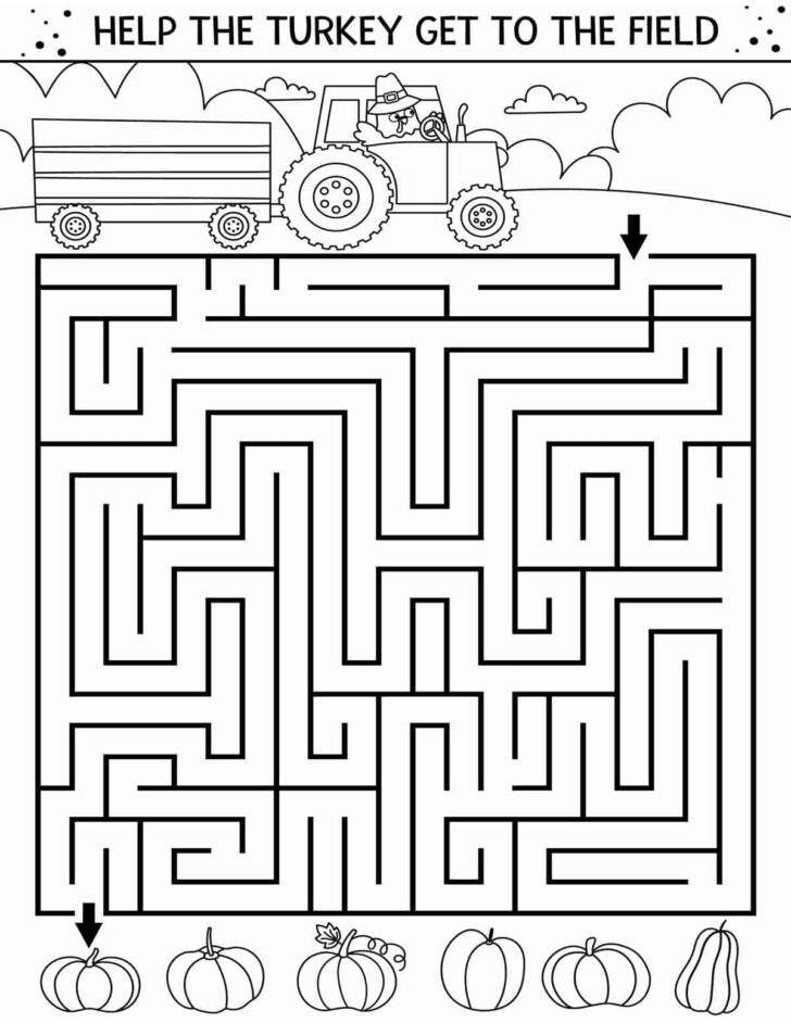 Thanksgiving Maze Worksheet