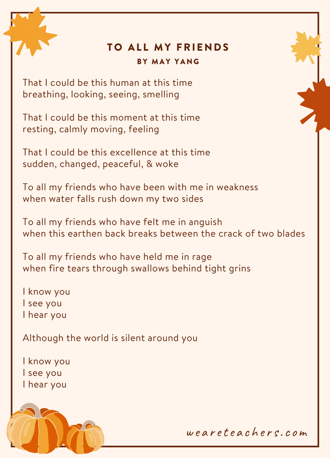 The Best Thanksgiving Poems For Kids Of All Ages And Reading Levels with regard to Printable Thanksgiving Poems