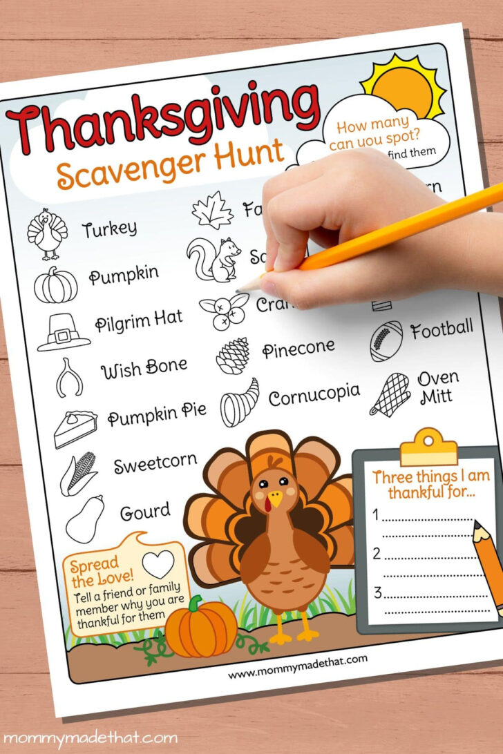 Scavenger Hunt For Thanksgiving Printables