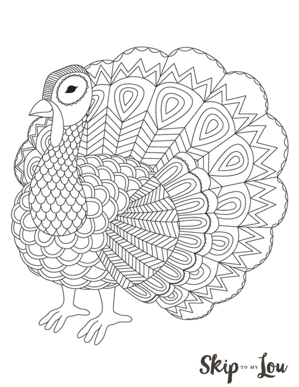 The Cutest Free Turkey Coloring Pages | Skip To My Lou for Thanksgiving Turkey Printables Free