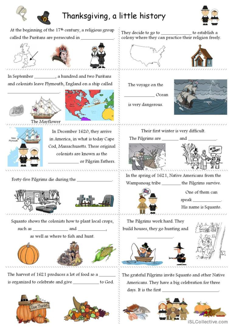 The Origins Of Thanksgiving: English Esl Worksheets Pdf &amp;amp; Doc inside The Story Of Thanksgiving Worksheet