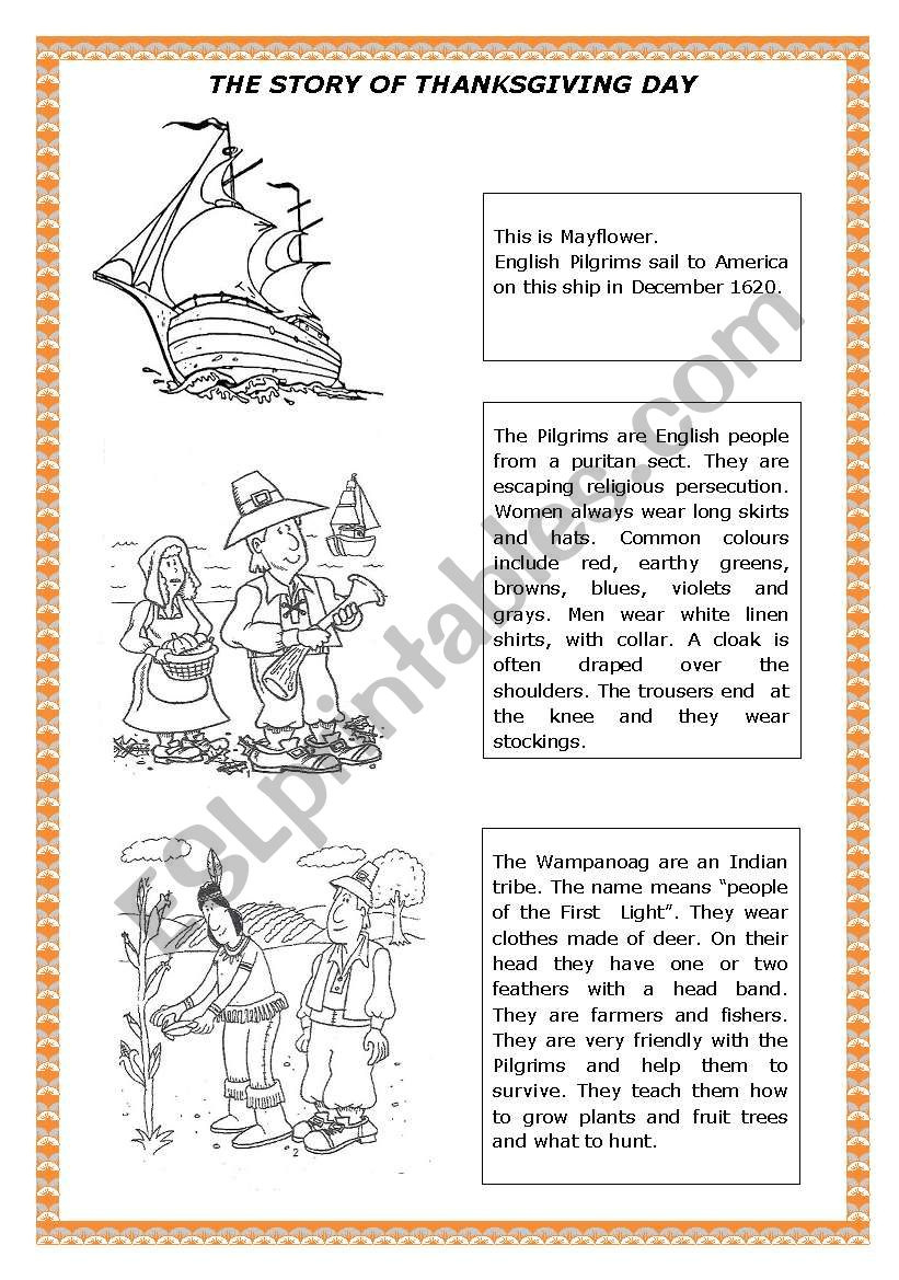 The Story Of Thanksgiving Day - Esl Worksheetpallino pertaining to The Real Story Of Thanksgiving Worksheet