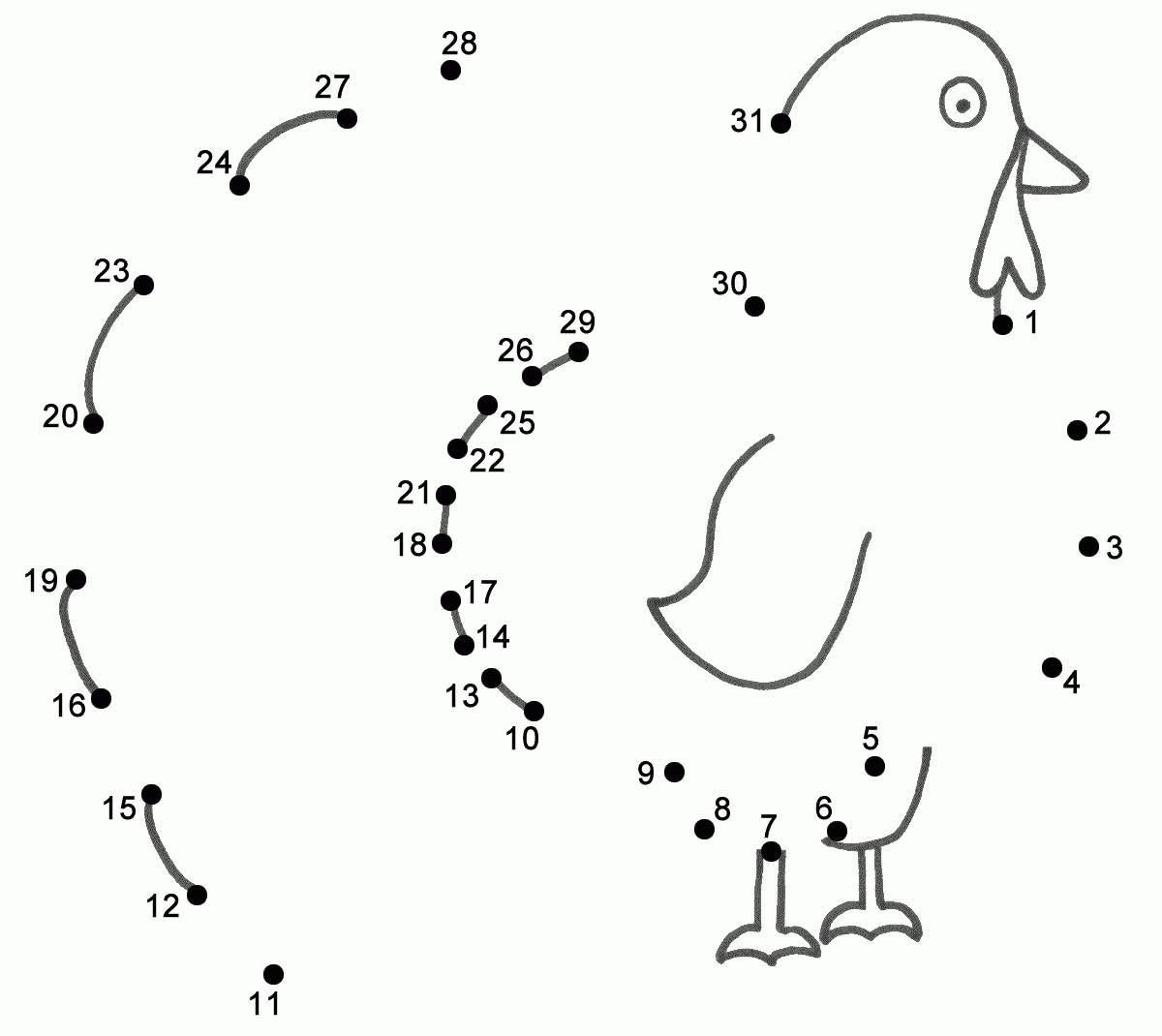 Turkey - Connect The Dots, Count1&amp;#039;S (Thanksgiving) in Thanksgiving Connect The Dots Printables