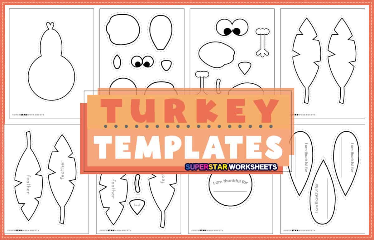 Turkey Templates - Superstar Worksheets for Thanksgiving Crafts And Worksheets