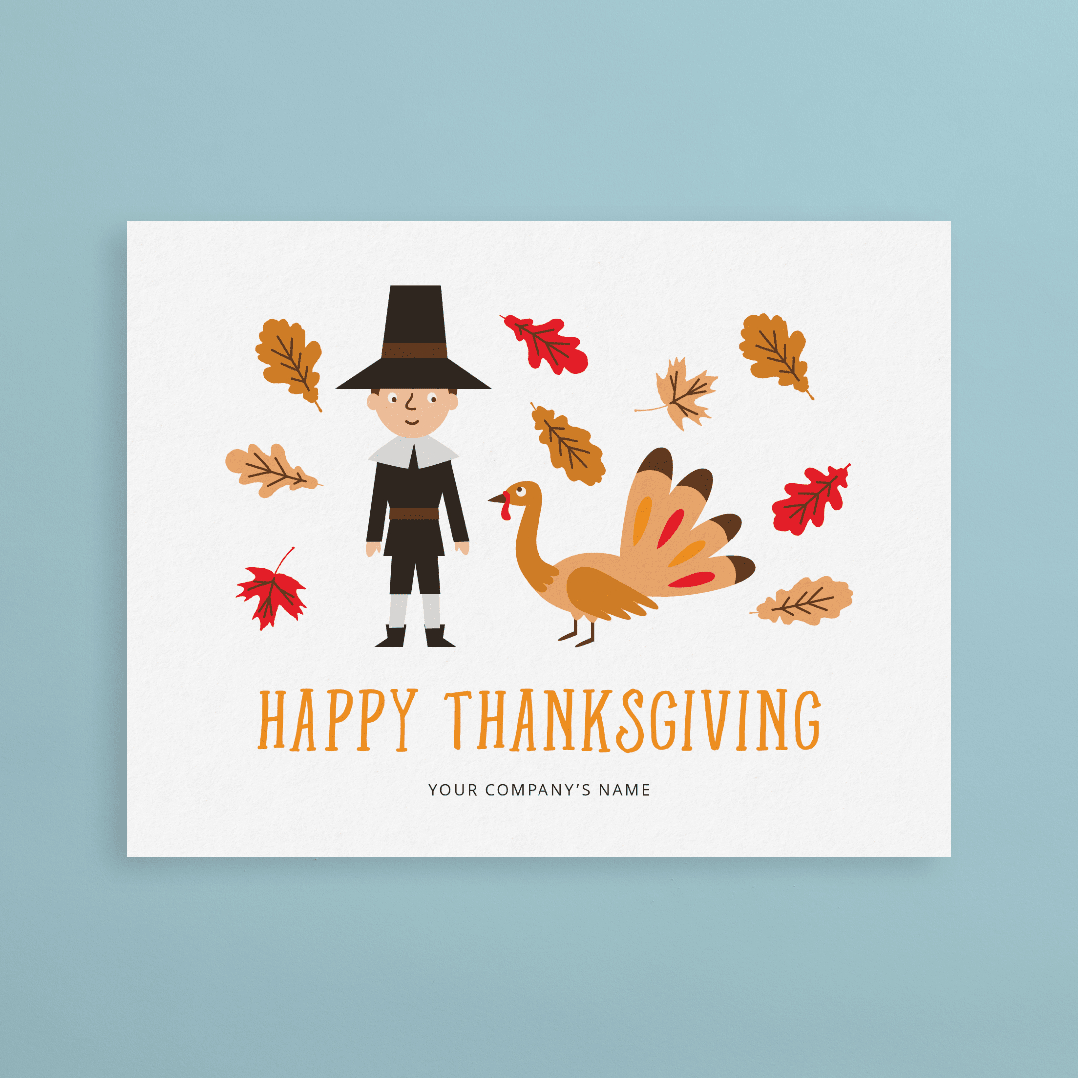 Turkey Time Happy Business Thanksgiving Card | Postable | Postable for Thanksgiving Cards With Turkey