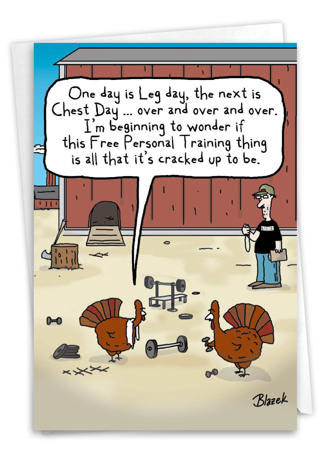 Turkey Training Day: Funny Thanksgiving Card in Funny Thanksgiving Day Cards