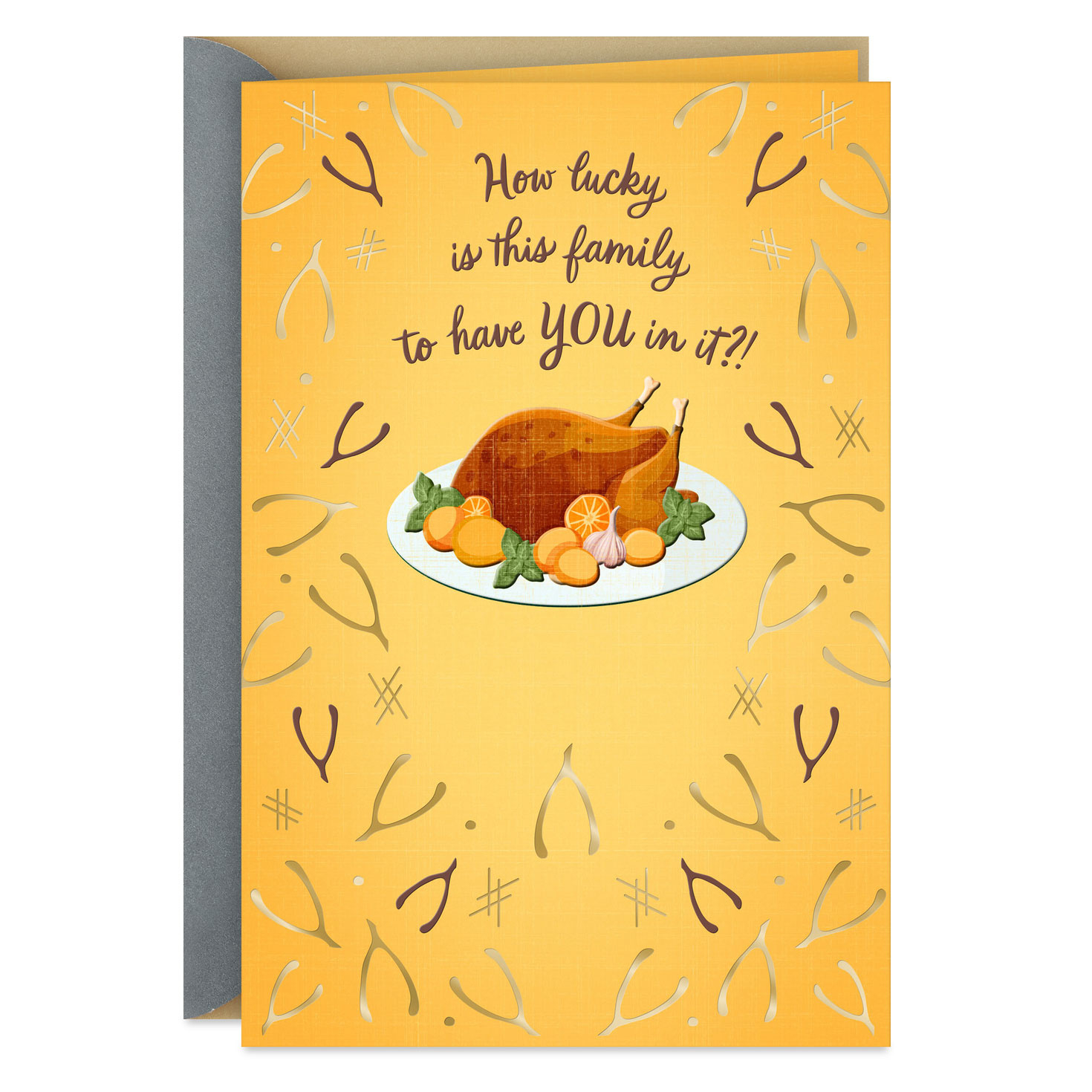 Very Lucky And Thankful Thanksgiving Card For Family - Greeting in Thanksgiving Cards Examples