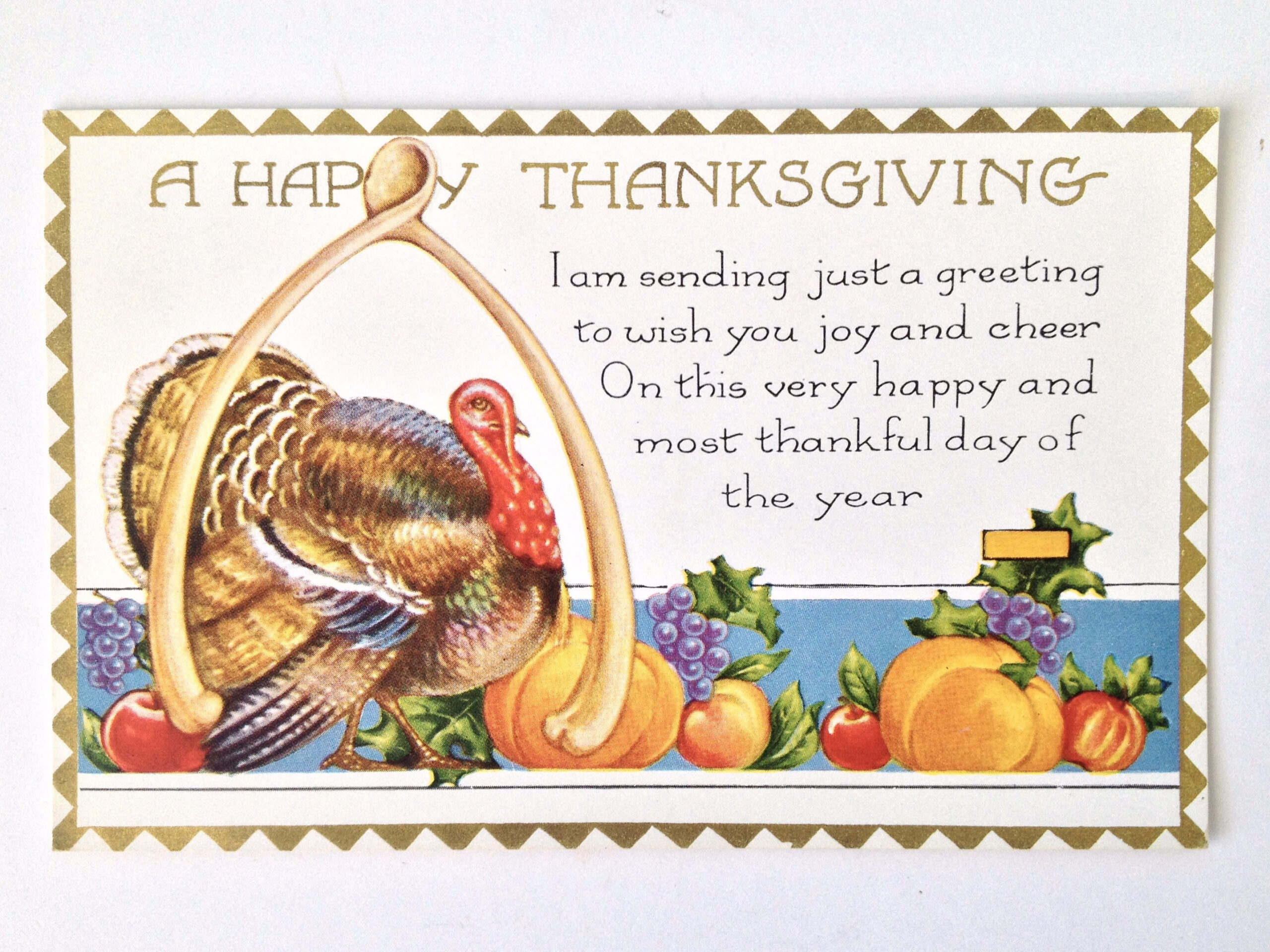 Vintage Embossed Thanksgiving Postcard - Etsy regarding Thanksgiving Post Cards